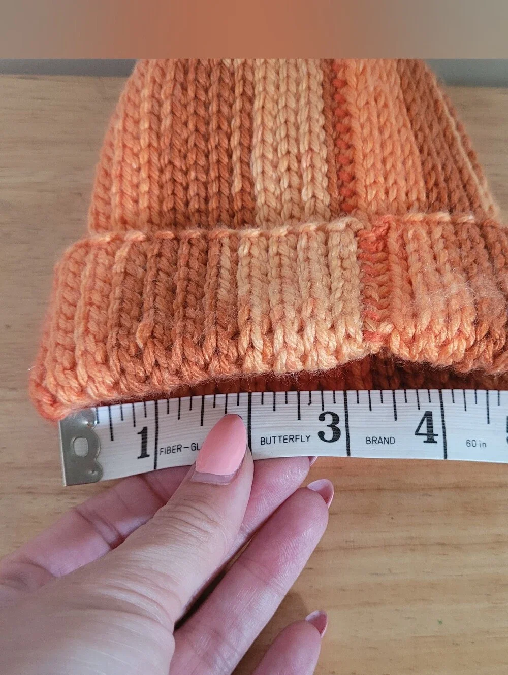 Pumpkin Handmade Knit Hat Beanie Baby 0-6 Months NEW